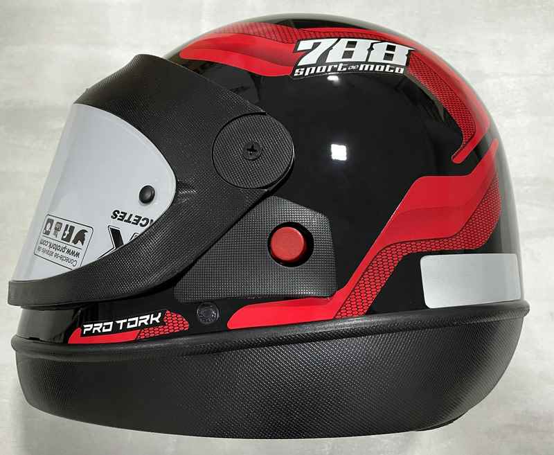 CAPACETE SPORT MOTO SM 788 PTO/VERMELHO 60 AUTOMATICO