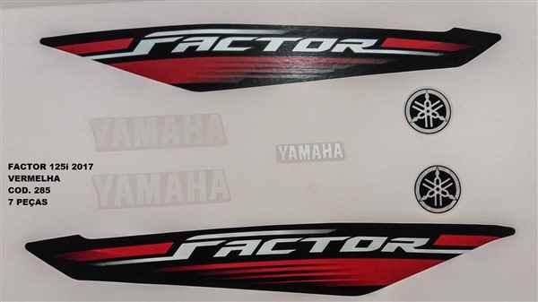 JOGO ADESIVO YAM YBR125I FACTOR VERM 17/18