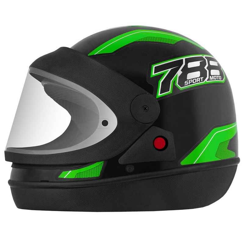 CAPACETE NEW SPORT MOTO SM 788 PTO/VERDE 60 AUTOMATICO