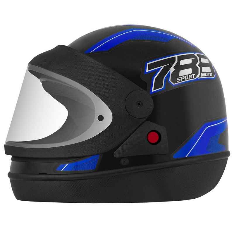 CAPACETE NEW SPORT MOTO SM 788 PTO/AZUL 58 AUTOMATICO